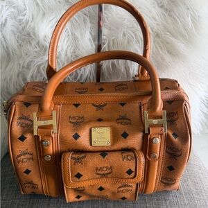 MCM Tan Visetos Handbag